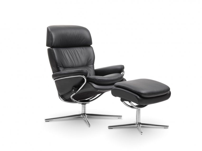 Stressless Rome Cross adj headrest Paloma Black