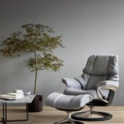 Stressless+Reno+Signature+Balck +Calido+Light+Grey